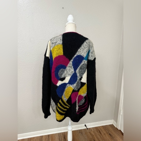 Sweaters - Vintage Cervelle Mohair Wool Blend Cardigan Sweater Knit Size L-XL Crazy 80s.